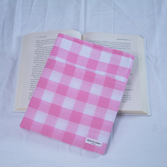 Book Sleeve- Pink Checkers