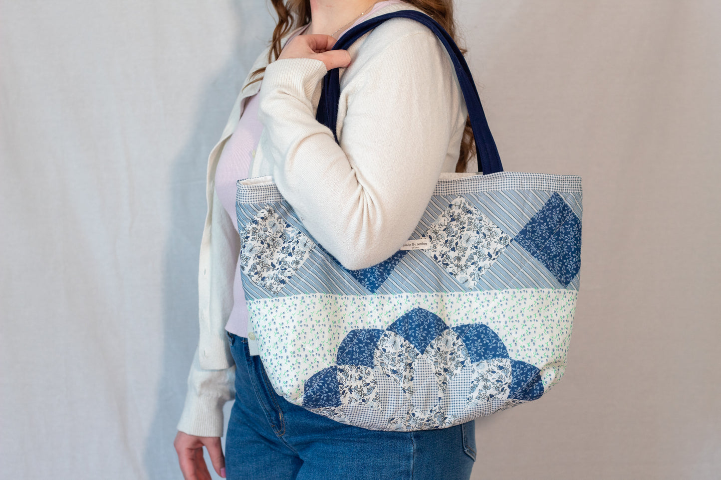 Upcycled Tote Bag- Blue
