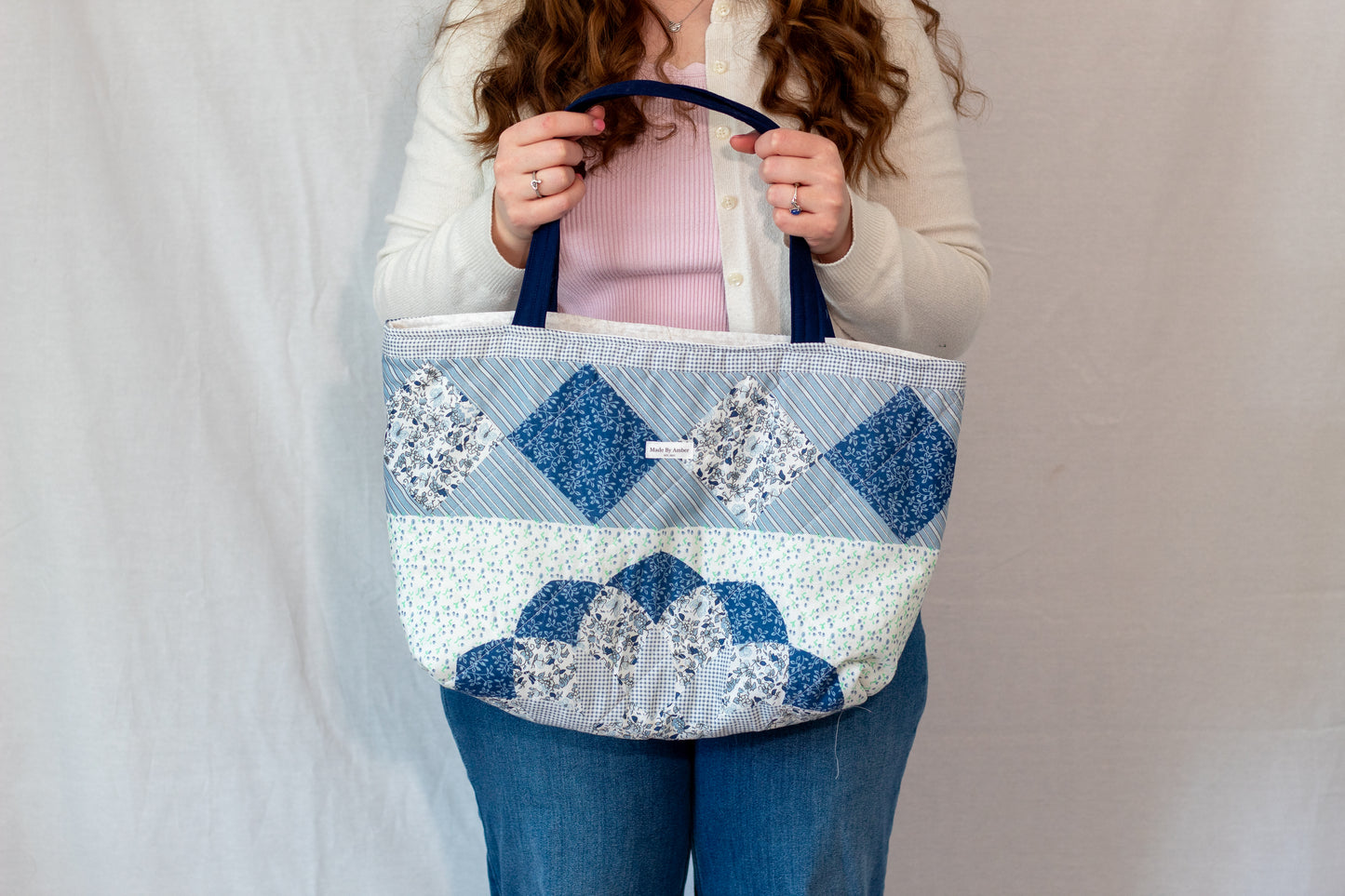 Upcycled Tote Bag- Blue