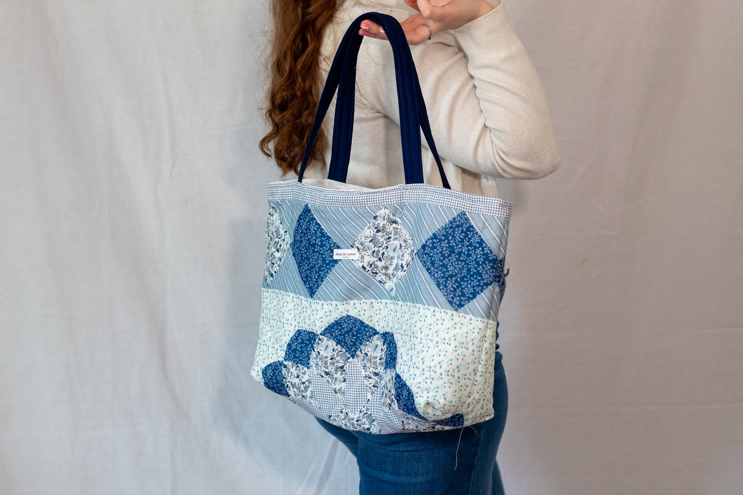 Upcycled Tote Bag- Blue