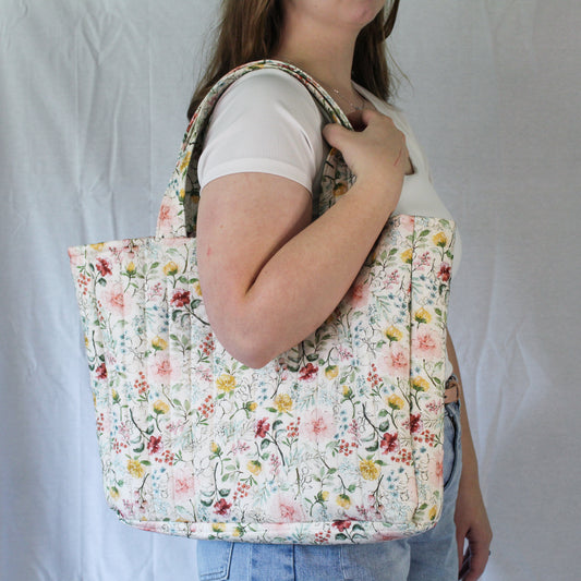 Everyday Tote Bag- Mauve Floral