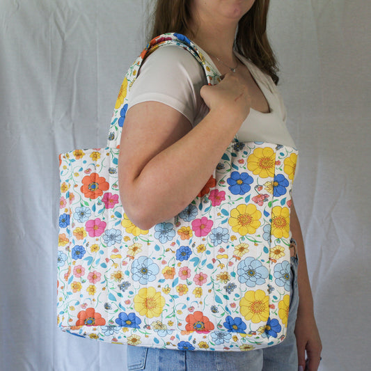 Everyday Tote Bag- Retro Floral
