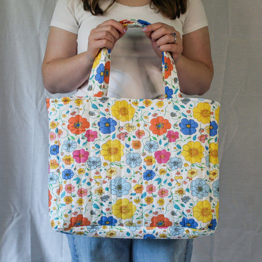 Everyday Tote Bag- Retro Floral