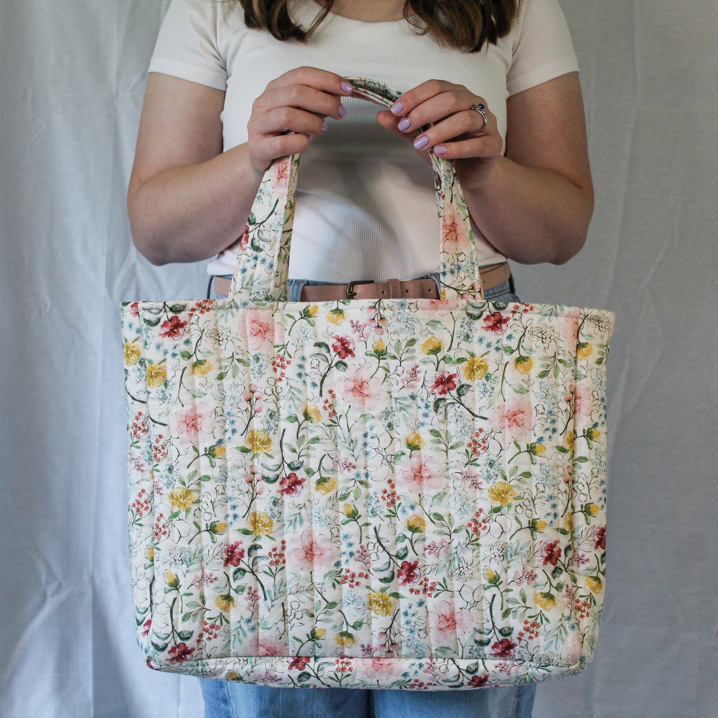 Everyday Tote Bag- Mauve Floral