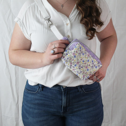 Purple Flower Fanny Belt Bag