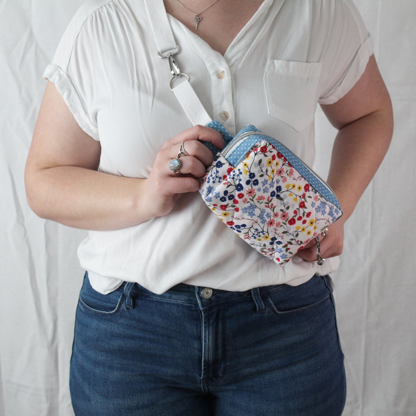 Red Floral Fanny Belt Bag